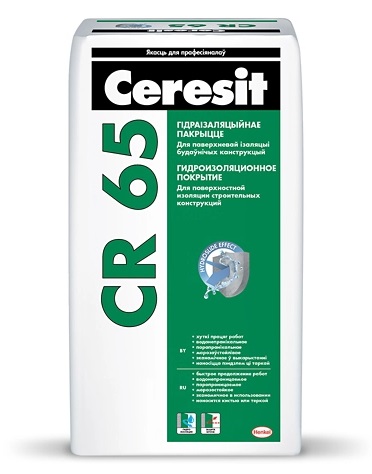 Ceresit CR 65/ Гидроизоляционная смесь жесткая однокомпонентная, 25кг