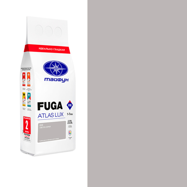 ATLAS Люкс фуга светло-серый №034_Композиция для заполнения швов , 2кг.