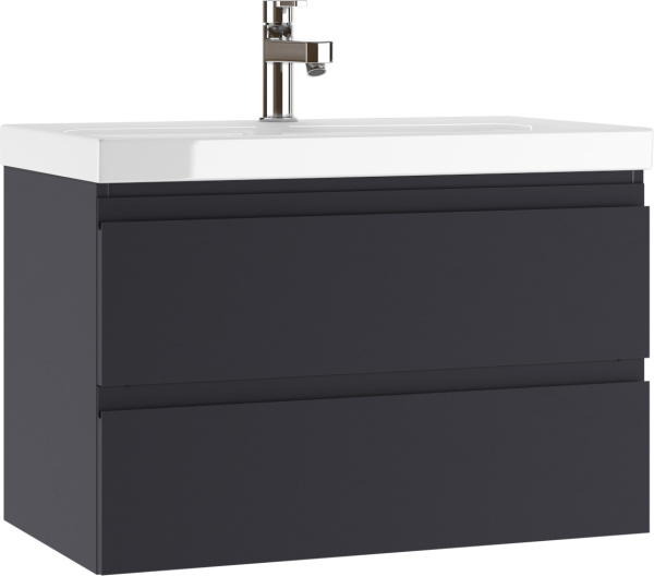 Тумба подвесная под умывальник "Classica 80" Graffo графит матовый В2 Домино DGr2106T