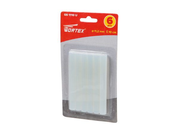 Клеевые стержни WORTEX (универс., 11.2х100 мм, 6 шт в блистере)(Китай) GS1110U00011