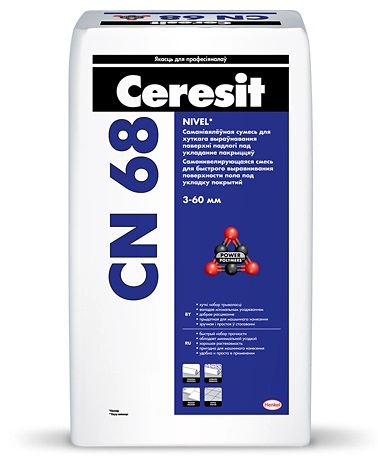 Ceresit CN68/ Растворная смесь сухая, самонивелирующихся стяжек, цементно-гипсовая, 25 кг
