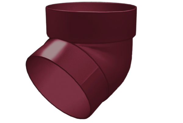 Колено трубы 67 град. ПВХ GL бордо (RAL 3005)