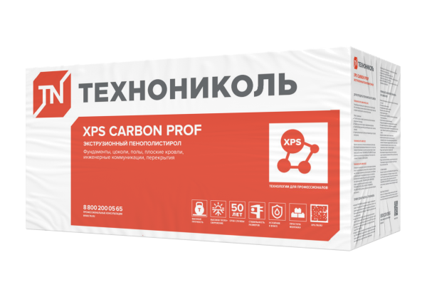 Плиты пенополистирольные экструдированные XPS Технониколь CARBON PROF 1180х580х50-L (0,27376 м3)