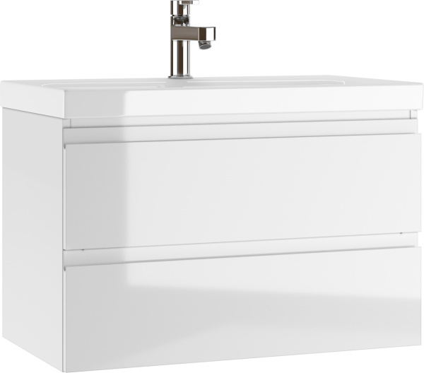 Тумба подвесная под умывальник "Moduo 80" Graffo белый глянец В2 Домино DGr2103T