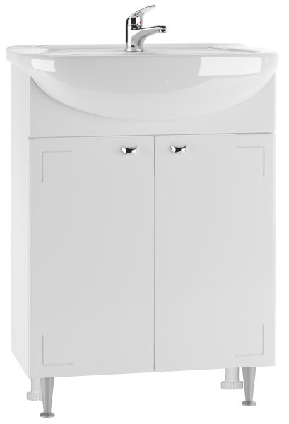 Тумба под умывальник "Уют 60 Классик" с корзиной для белья АЙСБЕРГ DA1025T