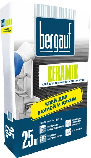 Клей для керамической плитки,25кг Bergauf Keramik (1п/56 шт) Клей для керамической плитки,25кг Bergauf Keramik (1п/56 шт)