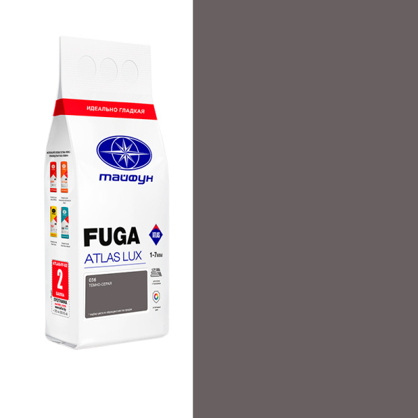 ATLAS Люкс фуга темно-серая №036_Композиция для заполнения швов , 2кг..