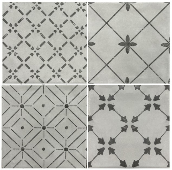 Настенная плитка Джаз мат. орнамент 200x200 (Водопоглощение BIII) (микс декор в коробке)