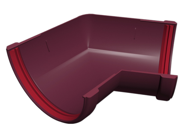 Угол желоба 135 град. унив. ПВХ Grand Line бордо (RAL 3005)
