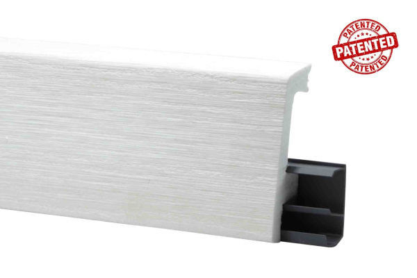 Плинтус HDPS напольный WINART PRO универсальный монтаж с тиснением 80мм, 2,0м Quadro Pro Кедр Блонд WP050