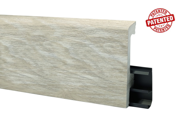 Плинтус HDPS напольный WINART PRO универсальный монтаж с тиснением 80мм, 2,0м Quadro Pro Арча WP043