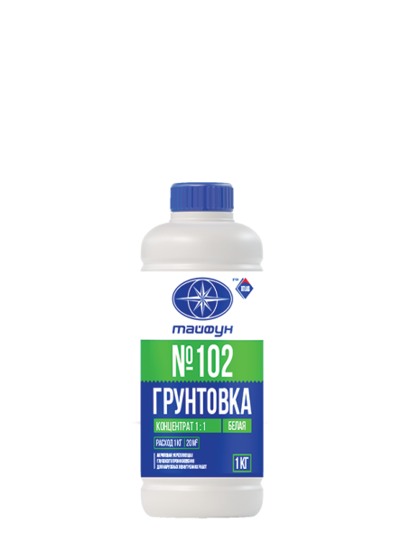 Грунтовка (конц) глуб. проникн., для наруж/внутр. раб, полимер, одноком,диспер.Акрил.укрепляющ(1:1) Тайфун Мастер№102, 1кг