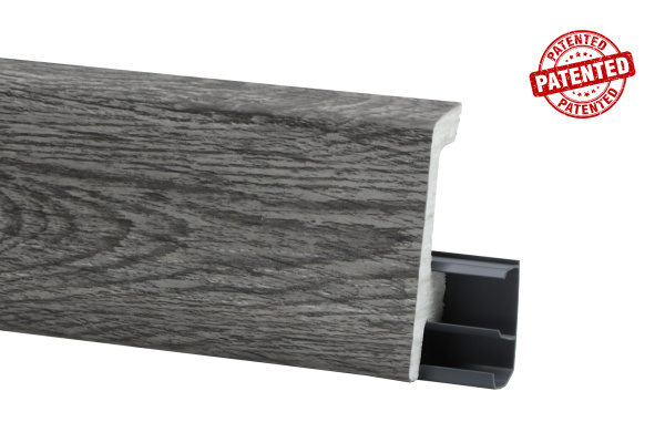 Плинтус HDPS напольный WINART PRO универсальный монтаж с тиснением 80мм, 2,0м Quadro Pro Дуб Макиато WP048