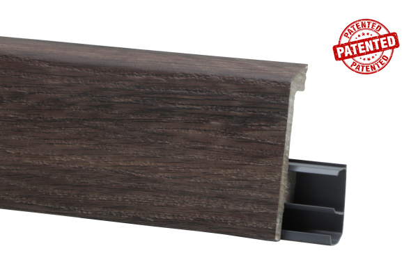 Плинтус HDPS напольный WINART PRO универсальный монтаж с тиснением 80мм, 2,0м Quadro Pro Балау WP047