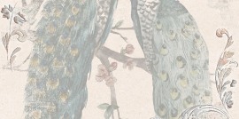 Плитка кер. глаз. для стен 250х500 Панно Павана Птицы 2 светло-бежевый