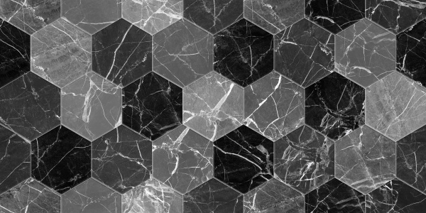 Плитка декор Дайкири 1 черный (Плитка керамическая полусухого прессования глазурованная группы BIII (E>10%) 600х300х9) Эконом