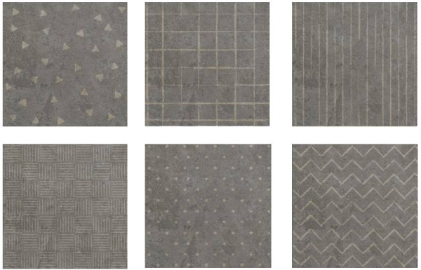 Настенная плитка Адажио мат. орнамент серый 200x200 (Водопоглощение BIII) (микс декор в коробке)