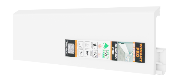 Плинтус HDPS напольный WINART PRO универсальный монтаж 100мм 2,0м Quadro белый