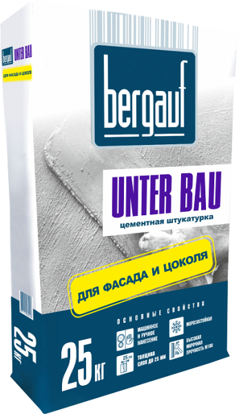 Цементная штукатурка, 25кг Bergauf Unter Bau (1п/56 шт)