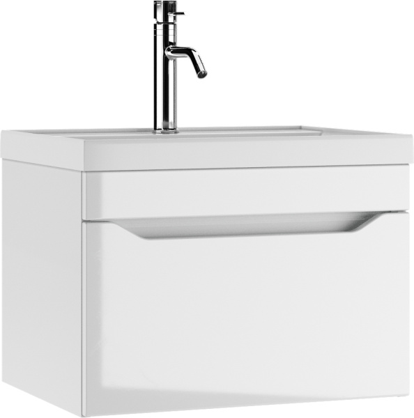 Тумба подвесная под умывальник "Bazis 70" Ева с одним ящиком В1 Айсберг DA5902T