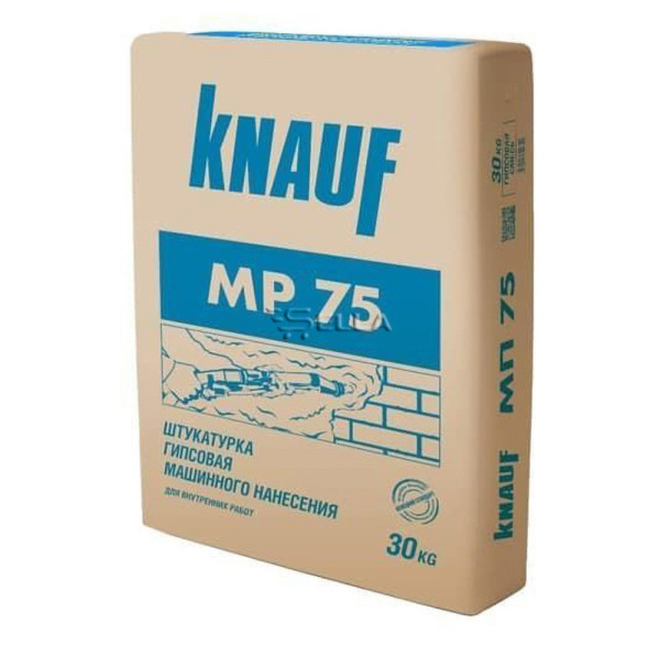 Защитно-отделочная штукатурка серая В М гипсовая "КНАУФ-МП-75" 30 кг