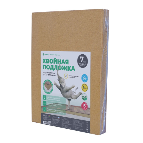 Плита теплоизоляционная из древесного волокна БЕЛТЕРМО Under floor 250 кг/м3  790х590х7 мм (6,0593 м2/уп)