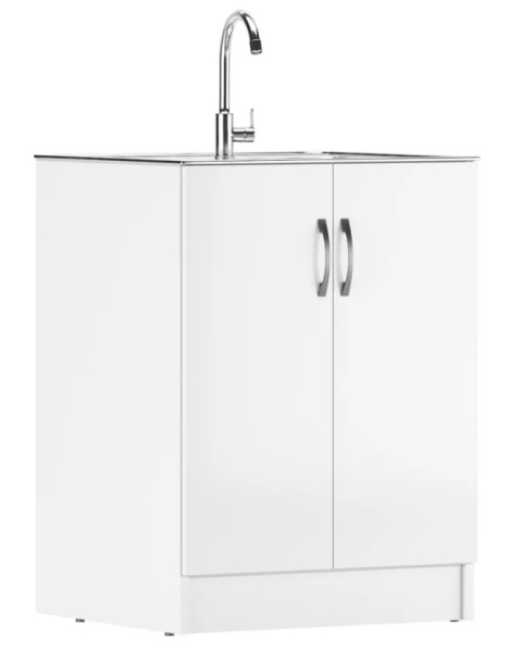 Тумба под нержавеющую мойку 60х60 белый Домино