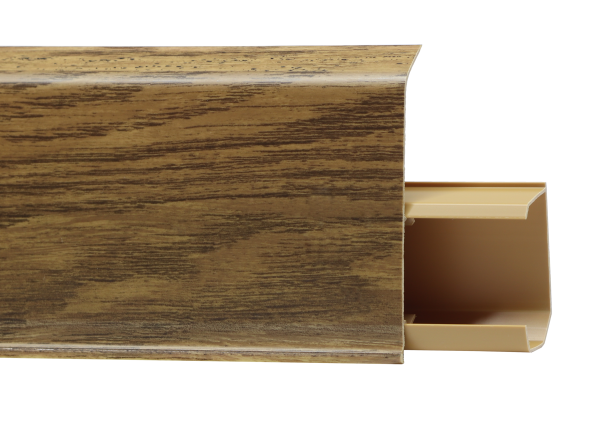 Плинтус ПВХ с съемной панелью TERA 72мм 711 Дуб Антрацит (2,2м)