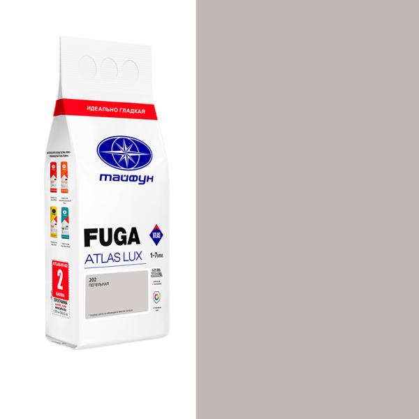 Композиция для заполнения швов ATLAS "Люкс" пепельный, цвет 202, меш. 2кг