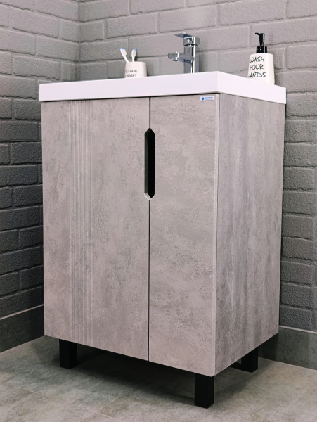 Тумба под умывальник "Bazis 60" Марта без ящика Бетон Айсберг DA3503T