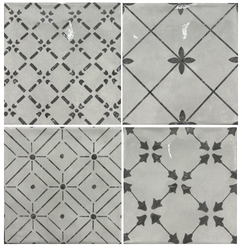 Настенная плитка Джаз глянц. орнамент 200x200 (Водопоглощение BIII) (микс декор в коробке)