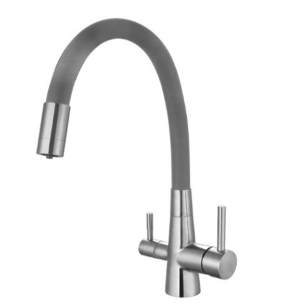 См-ль "Coral" д/кухни с подключением к фильтру, нерж., серый, арт. CL 03 G