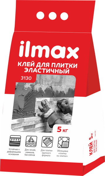 Клей для плитки эластичный ilmax 3130, 5 кг