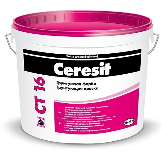 Ceresit CT 16/ Грунтовка белая, 10л (15кг)