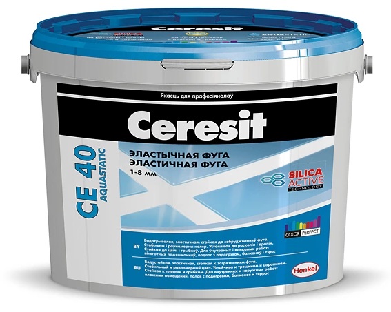 Ceresit CE-40/ Композиция для заполнения швов НВ (фуга эластичная серая 07), 5кг