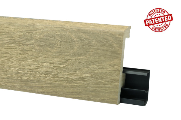 Плинтус HDPS напольный WINART PRO универсальный монтаж с тиснением 80мм 2,0м Quadro Pro Кедр испанский WP045