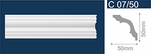 Плинтус потолочный С07/50 Белый/ 50х50х2000