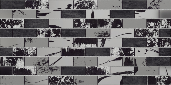 Плитка керам. глаз., глянц. Glent Black Декор 249*500, DW9GLB99 (Водопоглощение BIII)