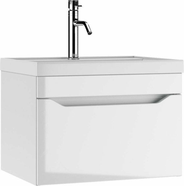 Тумба подвесная под умывальник "Como 60" Ева с одним ящиком В1 Айсберг DA5910T