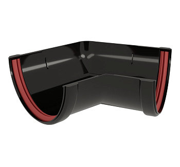 Угол желоба 135 град. унив. ПВХ Grand Line черный (RAL 9005)