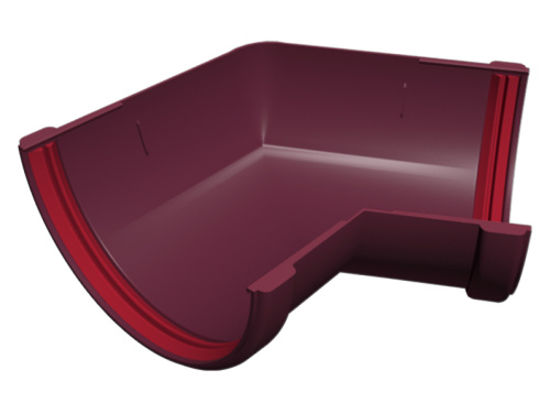 Угол желоба 135 град. унив. ПВХ Grand Line бордо (RAL 3005)