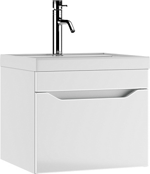 Тумба подвесная под умывальник "Bazis 50" Ева с одним ящиком В1 Айсберг DA5912T