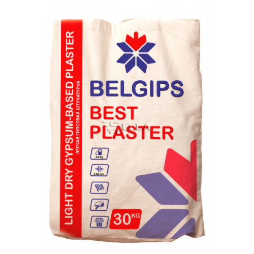 Защитно-отделочная штукатурка белая B M гипсовая СС 1,25 "Best Plaster" 30кг