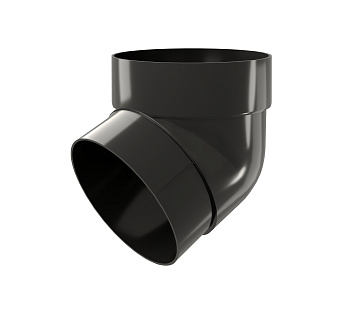 Колено трубы 67 град. ПВХ GL чёрное (RAL 9005)