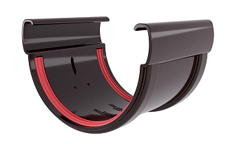 Соединитель желобов 135 ПВХ Grand Line коричневый (RR 32)