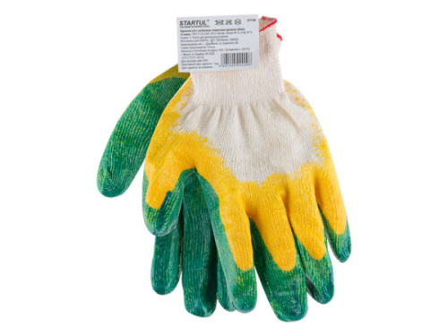 Перчатки х/б с латексным покрытием (двойной облив) 13класс STARTUL (ST7196)(Россия)