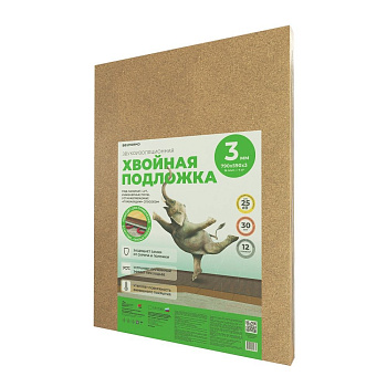 Плита теплоизоляционная из древесного волокна БЕЛТЕРМО Under floor 250 кг/м3  790х590х3 мм (6,9915 м2/уп)