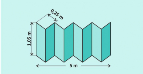 Подложка-гармошка под ламинат и паркетную доску 1050×250×3мм, зеленая/ уп.5,25м2/ ТМ Солид/