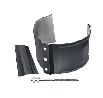 Хомут трубы метал. на камень GL ПВХ графит (RAL 7024)