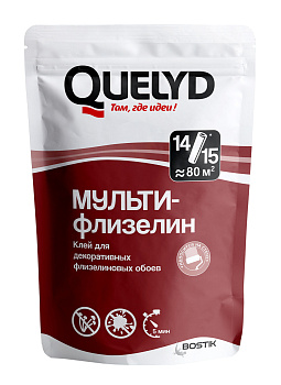 Клей обойный QUELYD Мульти-Флизелин 80 кв.м., 0,45 кг